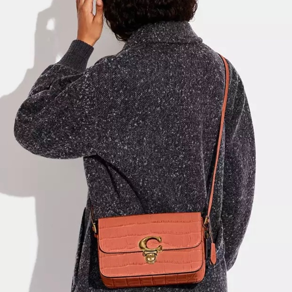 New Croc Effect Coach Studio Shoulder Bag - Picture 12 of 12